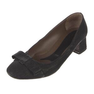 Marni Black Low Block Heel Pump with Bow